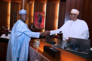 PRESIDENT BUHARI AND NEW SGF BOSS MUSTAPHA