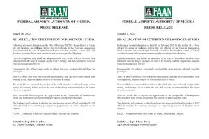 FAAN ON EXTORTION AND CORRUPTION