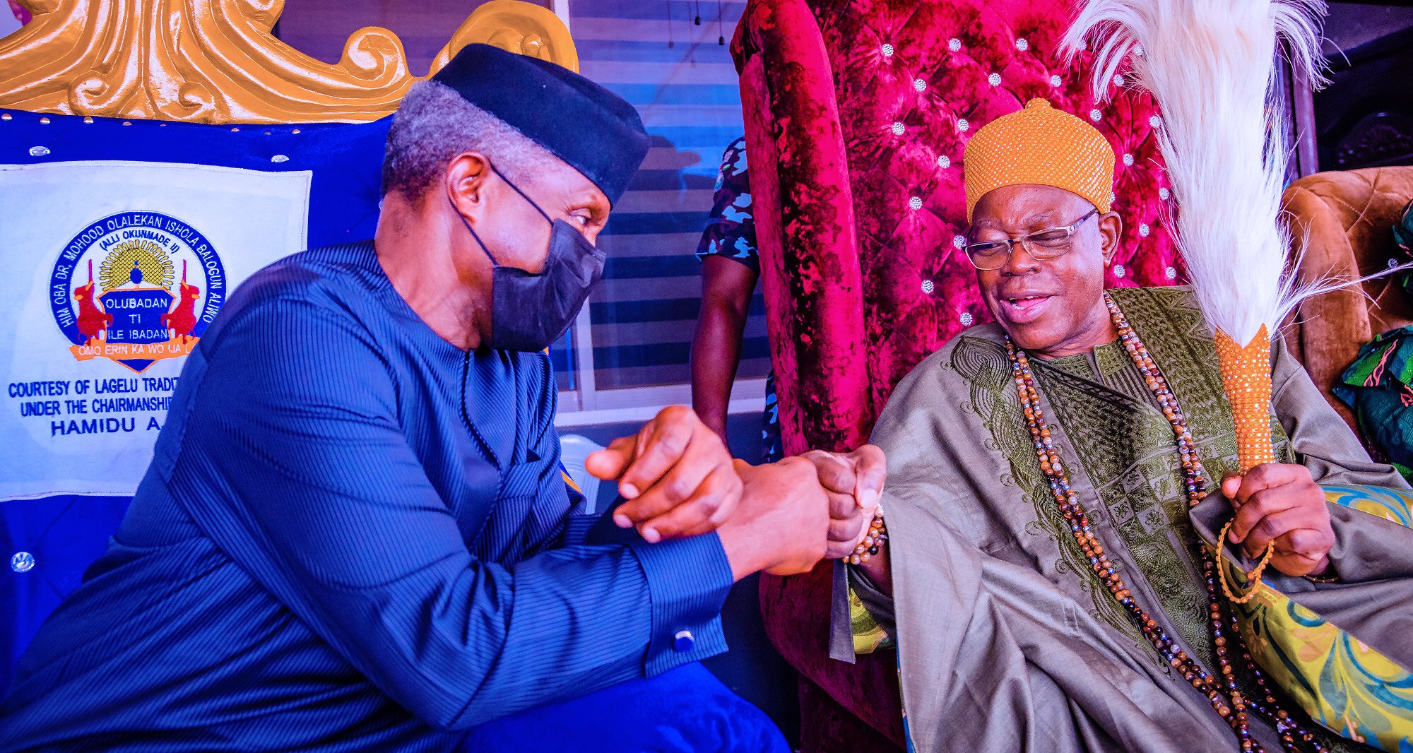 Osinbajo pays courtesy visit to Olubadan, meets Oyo APC stakeholders