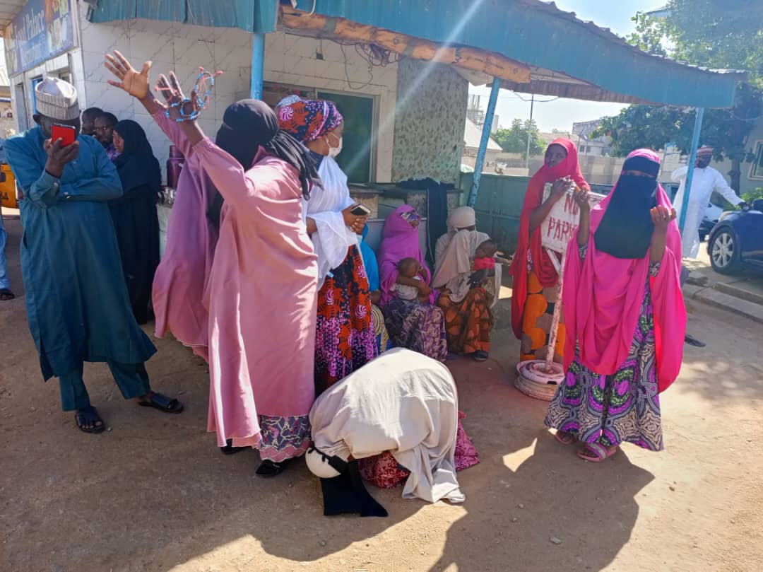Parents of Abducted Students of Federal University Gusau in Zamfara state Staged a peaceful protest demanding the unconditional release of their children after 74 days in Captivity.