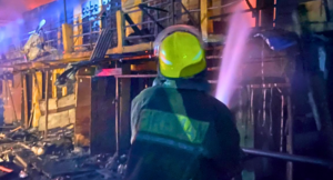 Fire Guts Shopping Complex in Lagos